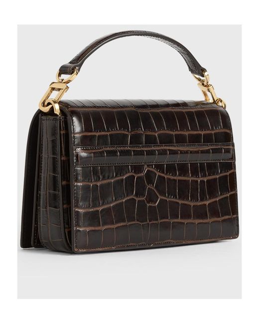 Totême Black Totême T-Flap Embossed Crossbody Bag