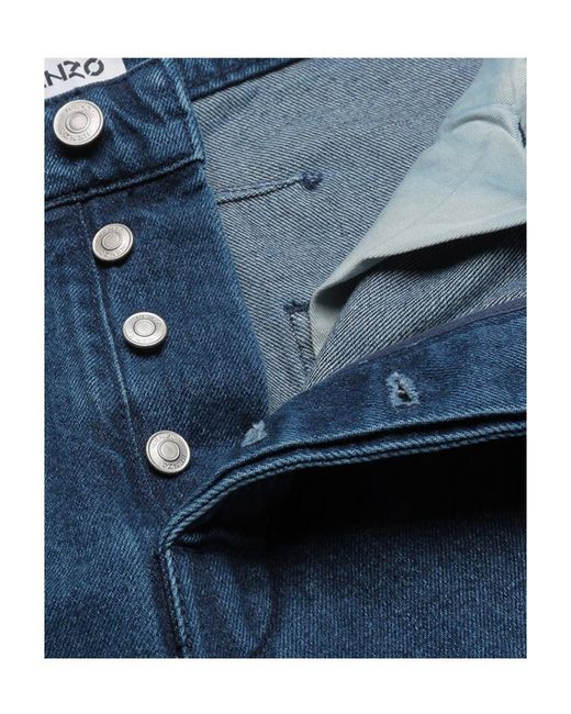 KENZO Blue Straight Jeans for men