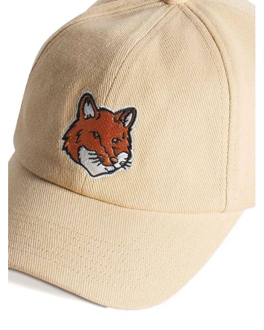 Maison Kitsuné Natural Maison Kitsuné Fox Head Cap for men