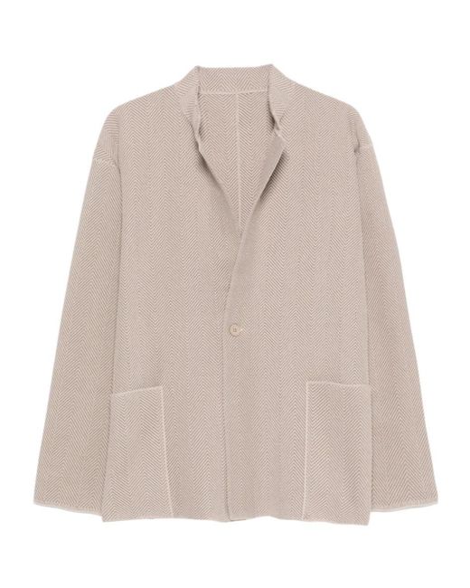 Homme Plissé Issey Miyake Natural Herringbone Casual Jacket for men