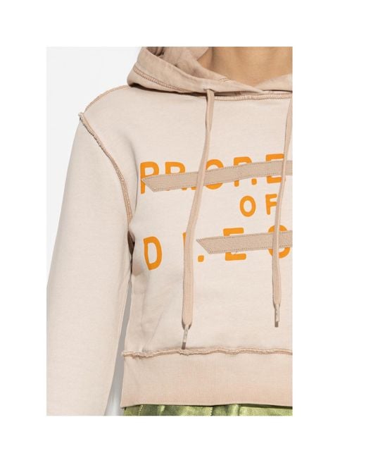 DIESEL White Print D Patch Hoodie