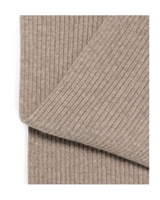 Brioni Natural Ribbed-Knit Scarf for men