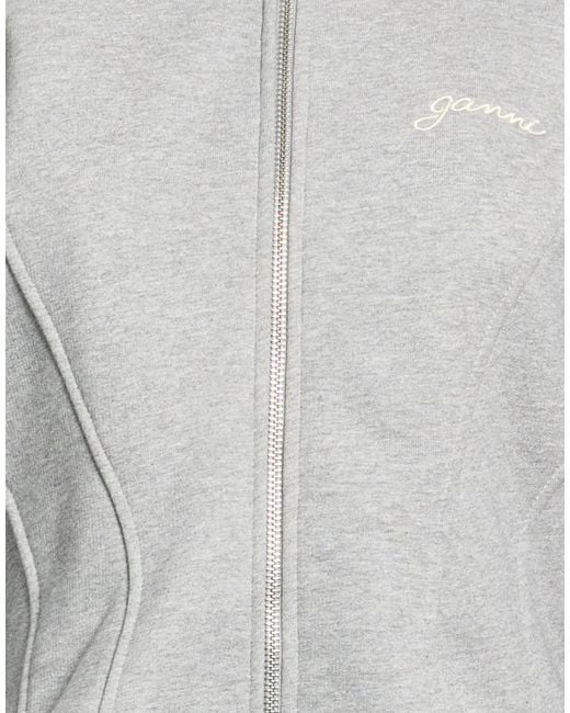 Ganni Gray Hooded Track Jacket