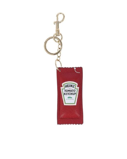 Anya Hindmarch Red Logo Engraved Ketchup Keyring
