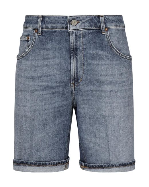 Dondup Blue Regular Fit Low Waist Shorts for men