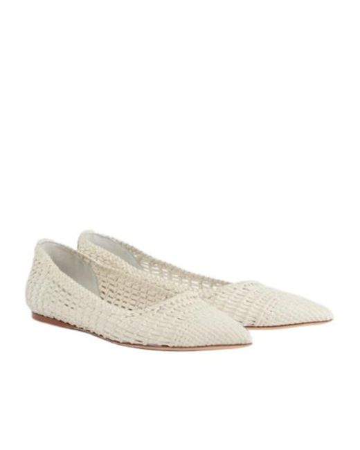 Gabriela Hearst White Milos Woven Leather Ballet Flats
