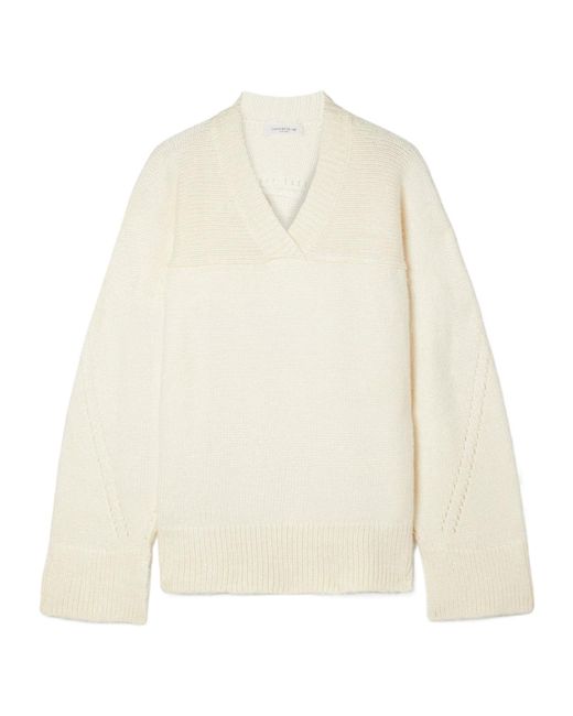 Lafayette 148 New York White Silk Blend Sweater
