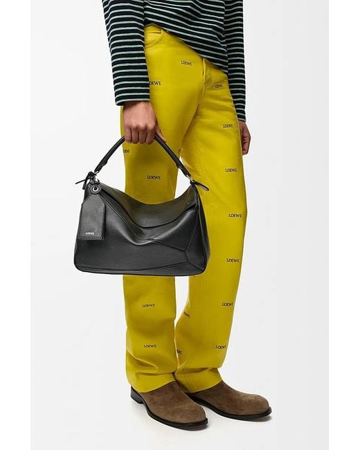Loewe Black Large Featherlight Puzzle Bag for men