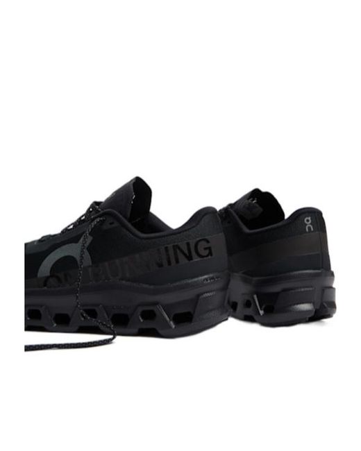 On Shoes Black Laceup Thicksoled Sneakers for men