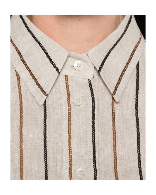 Brunello Cucinelli Natural Striped Shirt