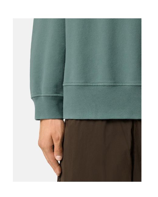 Stone Island Green Logo Patch Long-Sleeved Sweatshirt for men