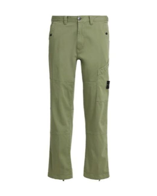Stone Island Green Mid-Rise Straight-Leg Trousers for men