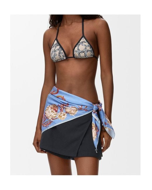 Loewe Blue Anagram Artichoke-Flower Scarf