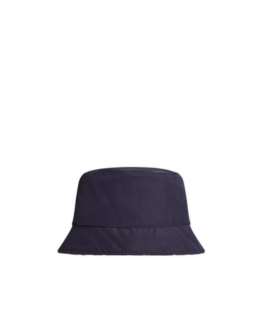 Moncler Blue Logo Patch Reversible Bucket Hat for men