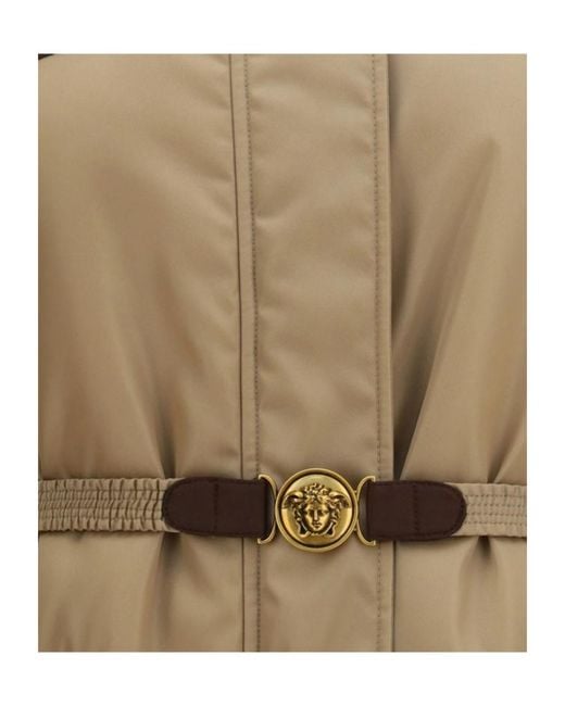 Versace Brown Long-Sleeved Belted Jacket