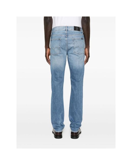 7 For All Mankind Blue Slimmy Denim Jeans for men