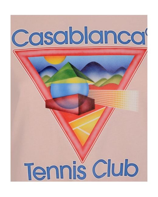 Casablanca Pink Tennis Club Crewneck T-Shirt