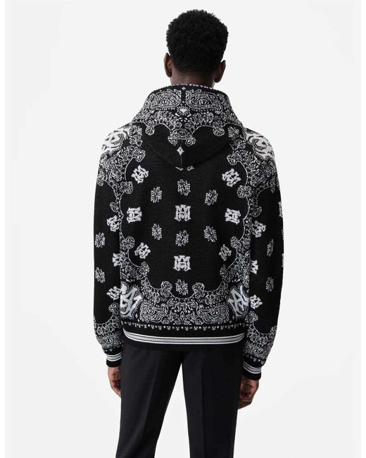 Amiri Black Bandana Hoodie for men
