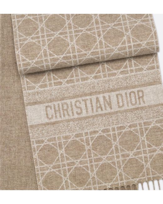 Dior White Cannage Scarf