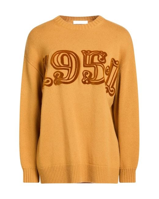 Max Mara Orange Solid Color Lightweight Knitted Sweater