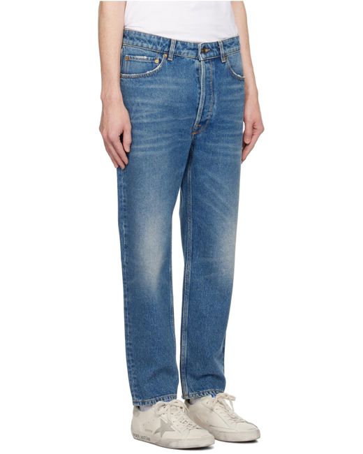 Golden Goose Deluxe Brand Blue Washed Effect Straight Leg Jeans for men