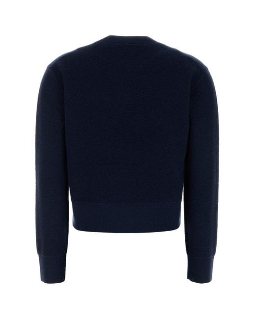 Tory Burch Blue Logo Crew Knitted Sweater