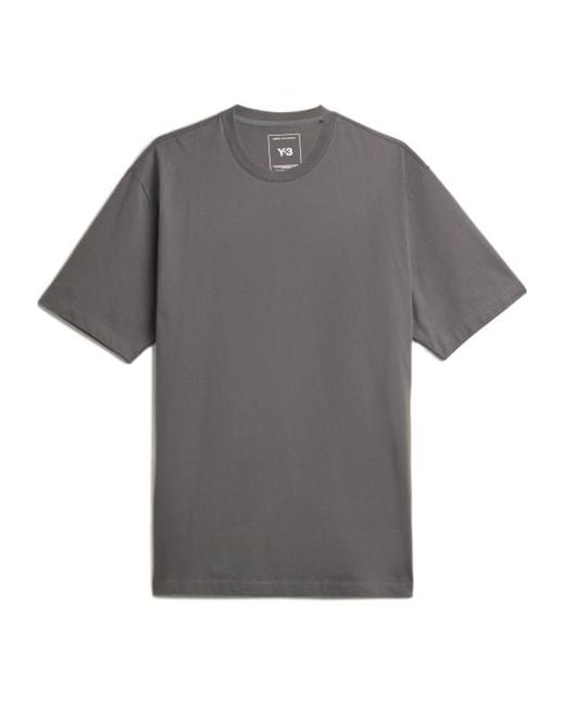 Y-3 Gray Graphic Printed Short Sleeved T-Shirt for men