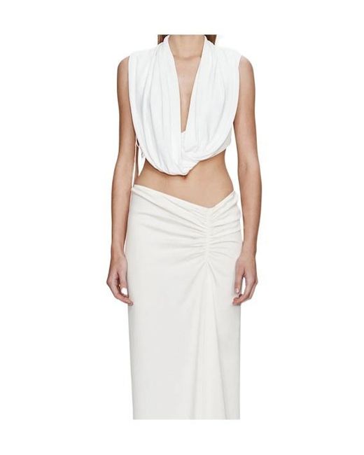 Christopher Esber White Interlock Jersey Drape Top