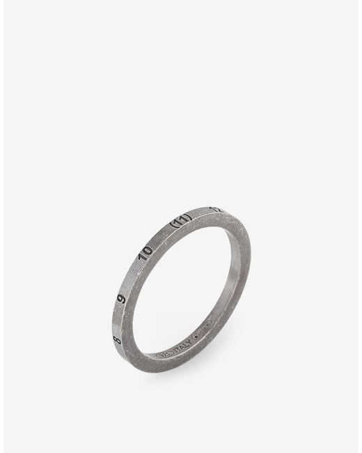 Maison Margiela White Number-Engraved Brushed Ring for men