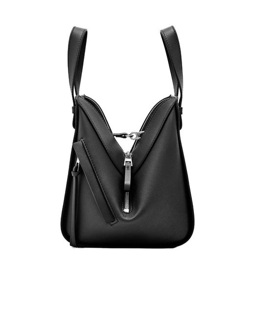 Loewe Black Hammock Logo Embossed Shoulder Bag