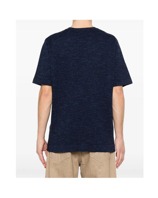 Woolrich Blue Crew-Neck Knitted T-Shirt for men