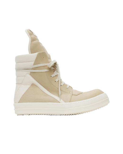 Rick Owens Natural Geobasket Sneaker Boots for men