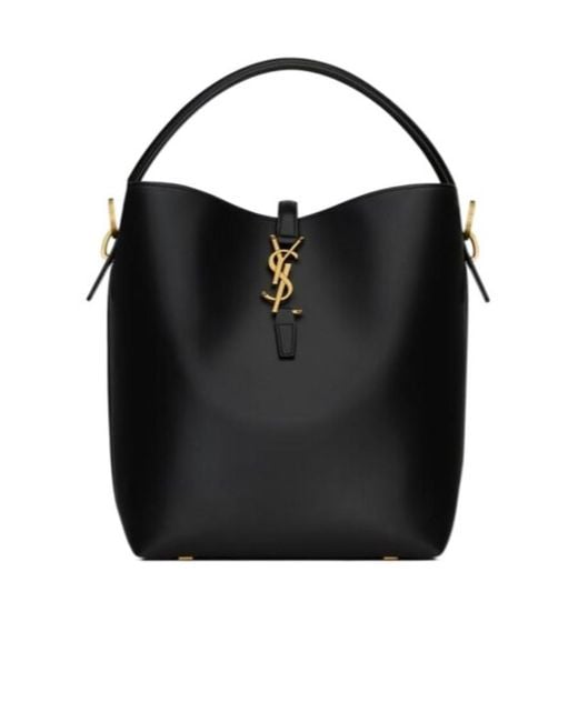 Saint Laurent Black Le 37 Logo Plaque Shoulder Bag