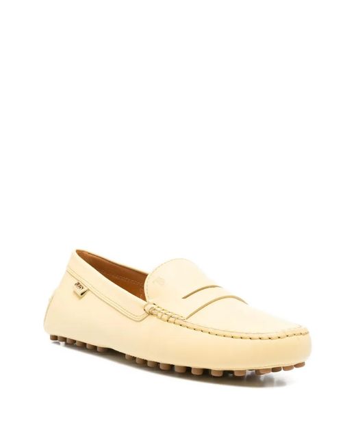Tod's Natural Penny-Strap Leather Loafers