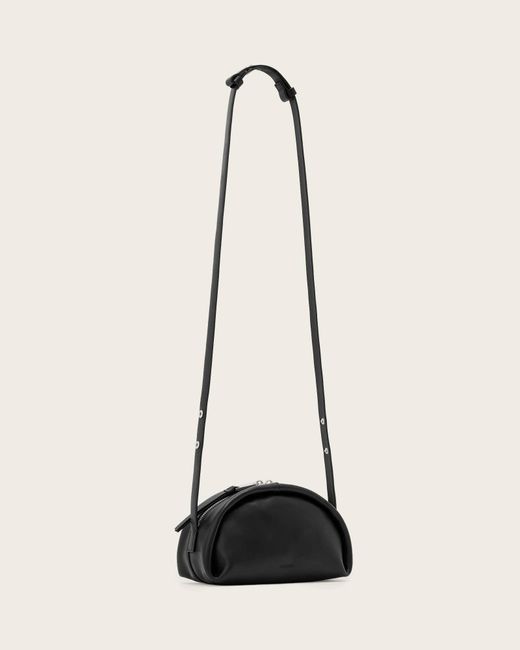 AllSaints Black Zippered Shoulder Bag