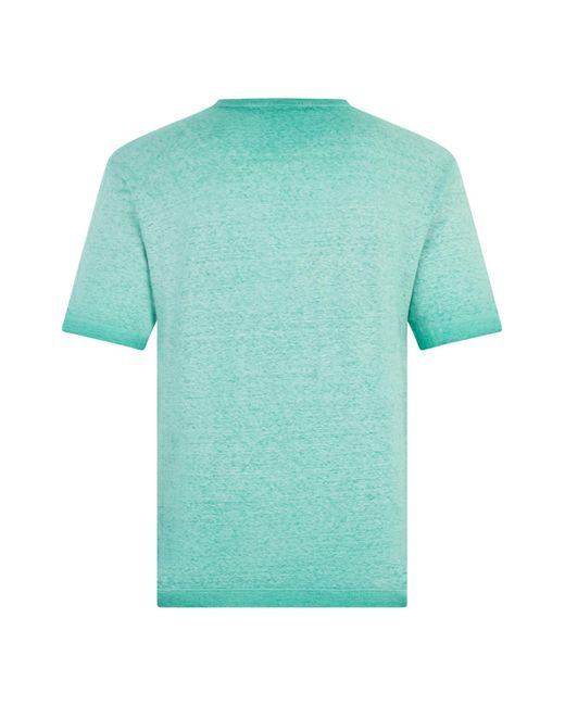 Roberto Collina Blue Linen Crew-Neck T-Shirt for men