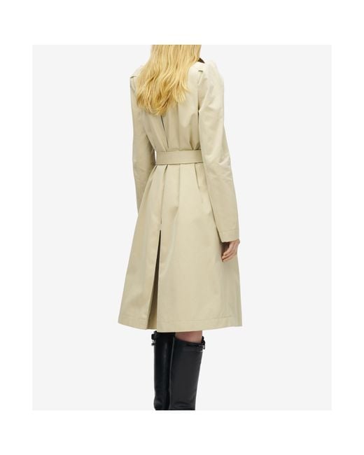 McQueen Natural Pleated Belted Trench Coat
