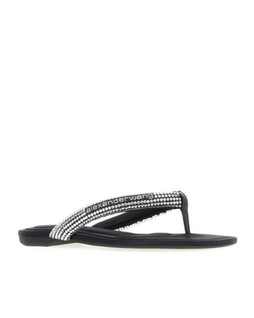 Alexander Wang White Jenna Embellished Slides