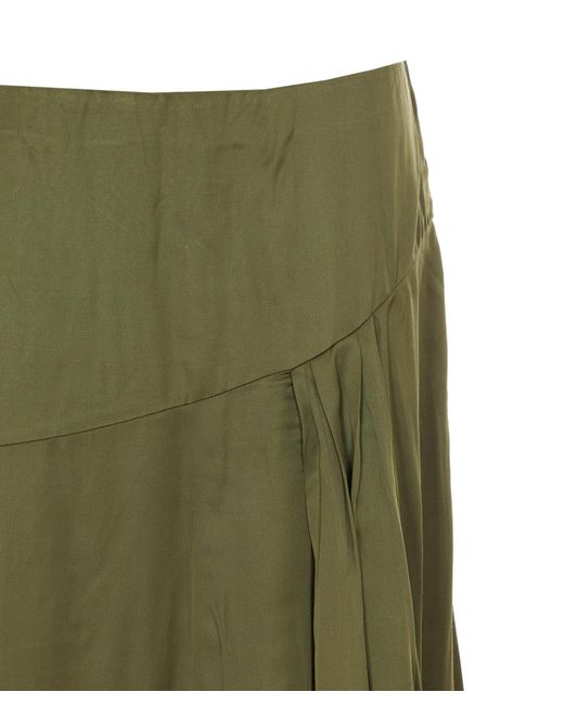 Essentiel Antwerp Green Jiselle Pleated Midi Skirt