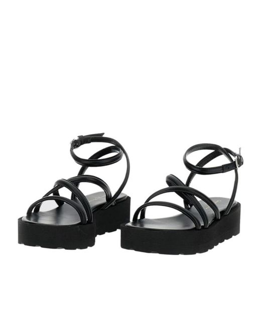 Gianvito Rossi Black Leather Platform Sandals