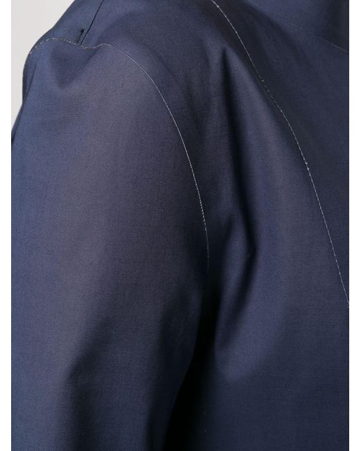 Herno Blue Band-Collar 3/4 Length Sleeved Jacket