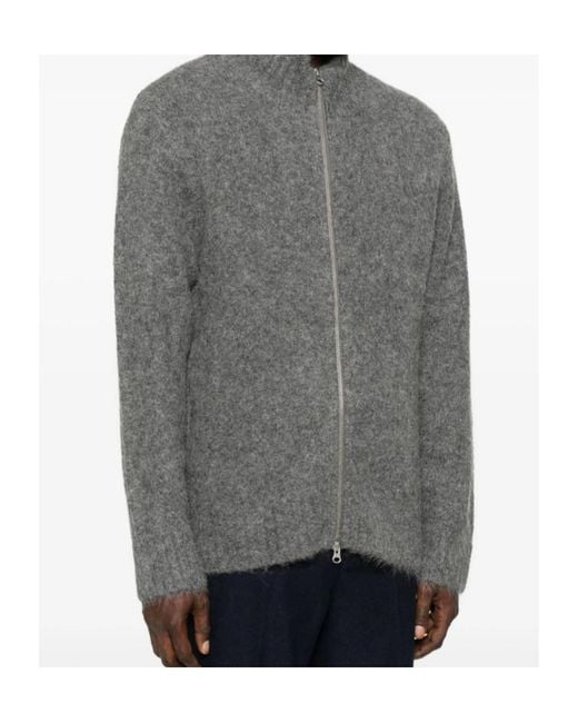 Samsøe & Samsøe Gray Zipper Long-Sleeved Sweater for men