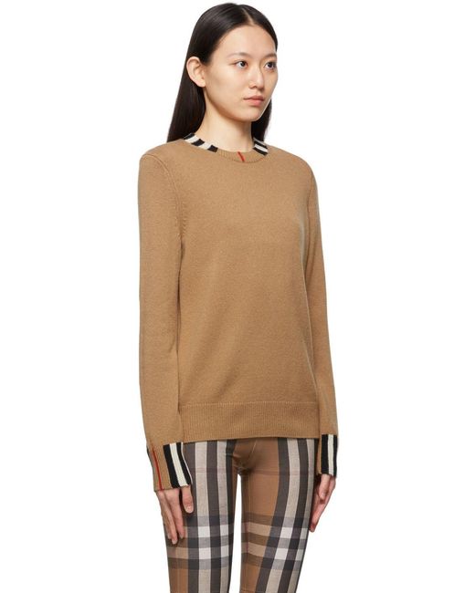 Burberry Brown Rib Round-Neck Sweater