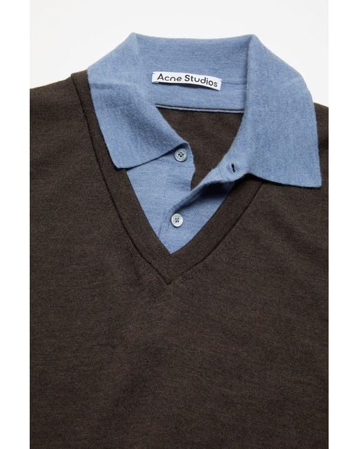 Acne Gray Layered Knit Jumper