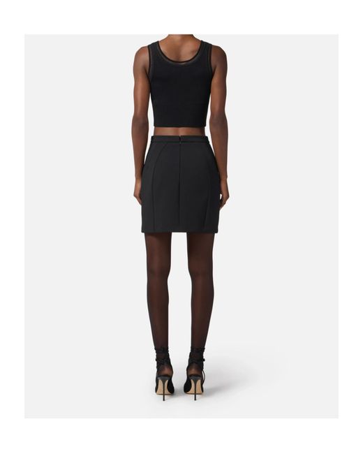 Elisabetta Franchi Black Chain Embellished Mini Skirt