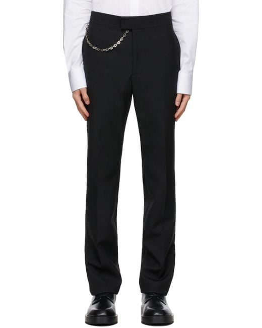 Givenchy Black Chain Link Straight Leg Trousers for men