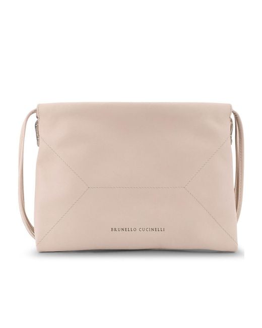 Brunello Cucinelli Natural Drawstring Shoulder Bag
