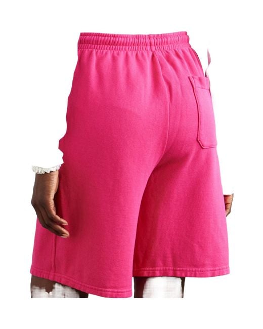 The Elder Statesman Pink Cotton And Cashmere-Blend Shorts
