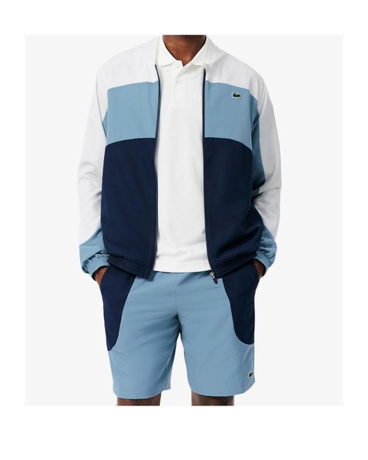 Lacoste Blue Color-Blocked Casual Jacket for men