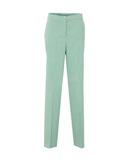 Pinko Green Jacopone Wide-Leg Pants